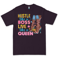 Plum hustle like a boss live like a queen Premium Tee - texasbilliewilder