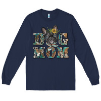Navy dog mom french bulldog Long Sleeve Tee - BarkalooDesign