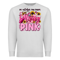 Dove Grey in october we wear pink football Premium Sweatshirt - LillyAllenDesigns