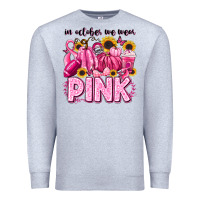 Heather Grey in october we wear pink football Premium Sweatshirt - LillyAllenDesigns