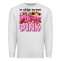 Oatmeal Heather in october we wear pink football Premium Sweatshirt - LillyAllenDesigns