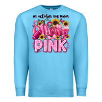Ocean Blue in october we wear pink football Premium Sweatshirt - LillyAllenDesigns