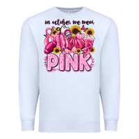 White in october we wear pink football Premium Sweatshirt - LillyAllenDesigns