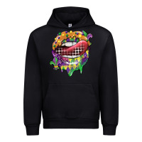 Black mardi gras lips Urban Hoodie - CowGirlArtShop
