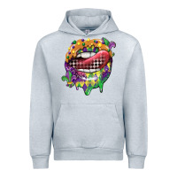 Heather Grey mardi gras lips Urban Hoodie - CowGirlArtShop