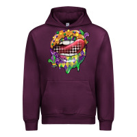 Mauve Wine mardi gras lips Urban Hoodie - CowGirlArtShop