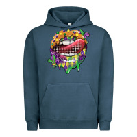 Pigment Midnight Navy mardi gras lips Urban Hoodie - CowGirlArtShop