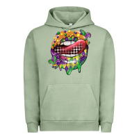 Pigment Oil Green mardi gras lips Urban Hoodie - CowGirlArtShop