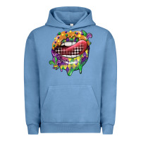 Pigment Pebble Blue mardi gras lips Urban Hoodie - CowGirlArtShop