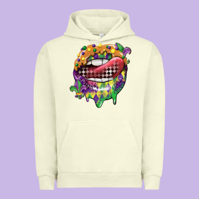 Mardi Gras Lips Urban Hoodie Designed By Cowgirlartshop