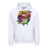 White mardi gras lips Urban Hoodie - CowGirlArtShop