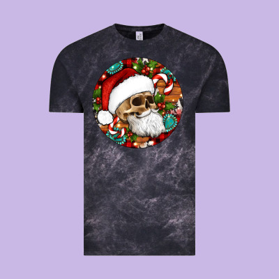 Christmas Hippie Skeleton Santa Ornament Vintage Tee Designed By Artiststas