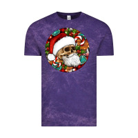 Cloud Purple Christmas hippie skeleton santa ornament Vintage Tee - Artiststas