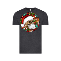 Vintage Black Christmas hippie skeleton santa ornament Vintage Tee - Artiststas
