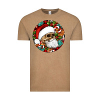Vintage Coffee Christmas hippie skeleton santa ornament Vintage Tee - Artiststas