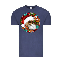 Vintage Denim Christmas hippie skeleton santa ornament Vintage Tee - Artiststas
