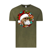 Vintage Olive Christmas hippie skeleton santa ornament Vintage Tee - Artiststas