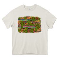 Cream cinco de mayo sunflower and cactus background Heavy Core Tee - Artiststas