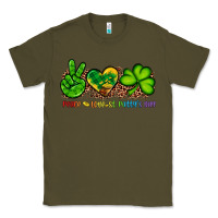 Army Green peace love st patty's day Classic Tee - Artiststas