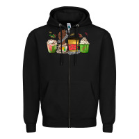 Black juneteenth coffee cups Zipper Hoodie - MaliasSmallBusiness