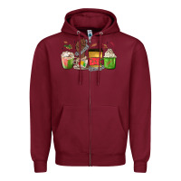 Burgundy juneteenth coffee cups Zipper Hoodie - MaliasSmallBusiness