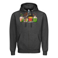 Charcoal Heather juneteenth coffee cups Zipper Hoodie - MaliasSmallBusiness
