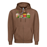 Chestnut juneteenth coffee cups Zipper Hoodie - MaliasSmallBusiness