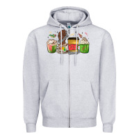 Heather Grey juneteenth coffee cups Zipper Hoodie - MaliasSmallBusiness