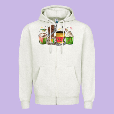 Juneteenth Coffee Cups Zipper Hoodie Designed By Maliassmallbusiness