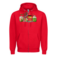 Red juneteenth coffee cups Zipper Hoodie - MaliasSmallBusiness