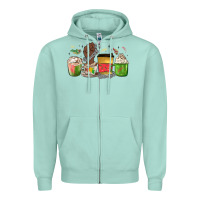 Seafoam juneteenth coffee cups Zipper Hoodie - MaliasSmallBusiness