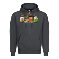Smoke juneteenth coffee cups Zipper Hoodie - MaliasSmallBusiness