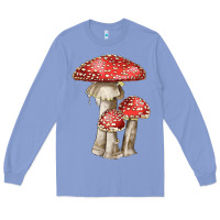 Colony Blue Autumn Mushroom Illustrations Long Sleeve Tee - LillyAllenDesigns