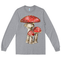 Heather Grey Autumn Mushroom Illustrations Long Sleeve Tee - LillyAllenDesigns