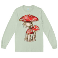 Matcha Autumn Mushroom Illustrations Long Sleeve Tee - LillyAllenDesigns