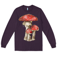 Plum Autumn Mushroom Illustrations Long Sleeve Tee - LillyAllenDesigns