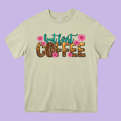 But First Coffee Heavy Core Tee Designed By Texasbilliewilder