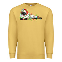 Antique Gold christmas siamese cat Premium Sweatshirt - LillyAllenDesigns