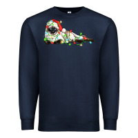 Navy christmas siamese cat Premium Sweatshirt - LillyAllenDesigns