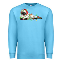 Ocean Blue christmas siamese cat Premium Sweatshirt - LillyAllenDesigns