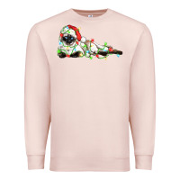 Pale Pink christmas siamese cat Premium Sweatshirt - LillyAllenDesigns