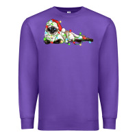 Purple christmas siamese cat Premium Sweatshirt - LillyAllenDesigns