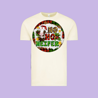 Christmas Ho Ho Heifer Vintage Tee Designed By Artiststas