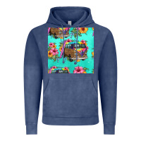 Floral Hippie Truck Seamless Pattern Vintage Hoodie | Teevron