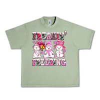 Oil Green freaking freezing with Snowmans Urban Heavy Tee - AdoDesignShop