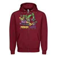 Burgundy i dig mardi gras Zipper Hoodie - MaliasSmallBusiness