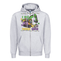 Heather Grey i dig mardi gras Zipper Hoodie - MaliasSmallBusiness