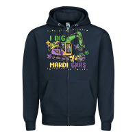Navy i dig mardi gras Zipper Hoodie - MaliasSmallBusiness