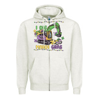 Oatmeal Heather i dig mardi gras Zipper Hoodie - MaliasSmallBusiness