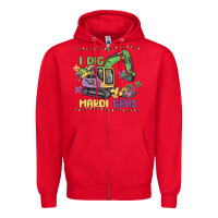 Red i dig mardi gras Zipper Hoodie - MaliasSmallBusiness